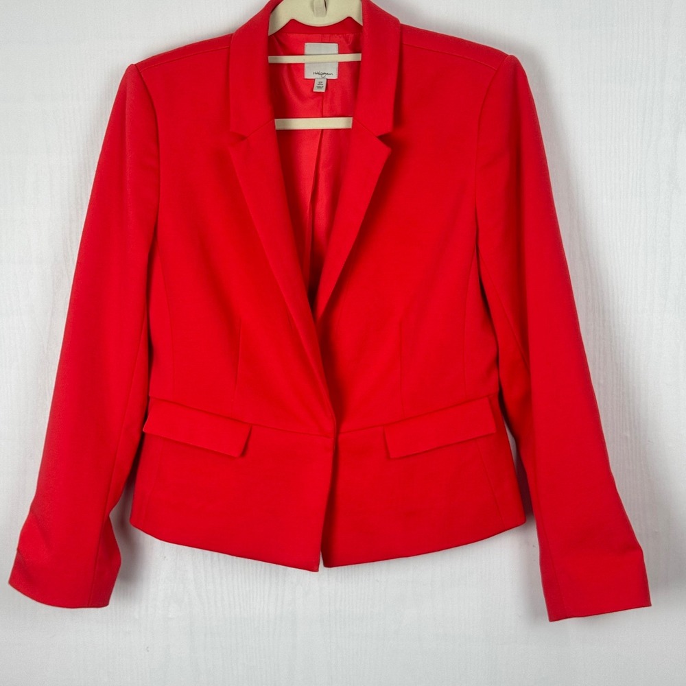 Halogen Red Petite Blazer Jacket 12P Women Business‎ Casual Work Office
